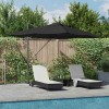 VidaXL Parasol Roma cu Picior &Icirc;ncărcat Manual Negru și negru 42003331