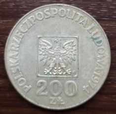 Moneda argint - Polonia - 200 Zlotych 1974 - Aniversare Republica