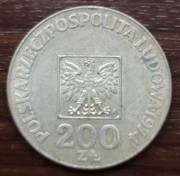Moneda argint - 200 Zlotych 1974 - Aniversare Republica