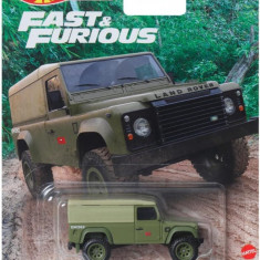 Masinuta din metal, Hot Wheels, Fast and Furious, Land Rover Defender 110, 1:64, HKD26