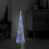 Piramida decorativa con de lumini cu LED alb rece 90 cm acril GartenMobel Dekor, vidaXL