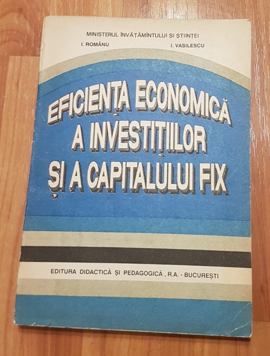 Eficienta economica a investitiilor si a capitalului fix de I. Romanu