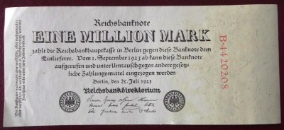Germania 1.000.000 1000000 mark 1 milion 1923 seria 208 ** foto