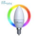 Bec inteligent LED Wireless Homeflow B-5004, E14, 5W (40W), 400lm, dimabil, RGB, Control de pe telefonul mobil SmartElectro IntelligentHouse