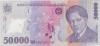 Bancnotă Rom&acirc;nia 50.000 lei 2001 George Enescu, bancnotă polimer BNR