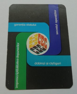 C9 1 - 1979 - Calendar de buzunar - reclama CEC foto