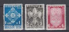 ROMANIA 1936 LP 115 JAMBOREEA BRASOV SERIE CU SARNIERA foto