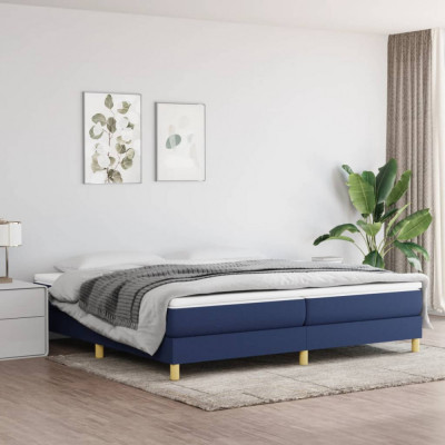 vidaXL Cadru de pat, albastru, 200x200 cm, material textil foto