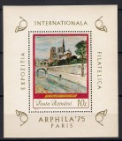 1975 - Expo filatelic Arphila 75 Paris, pictura, colita neuzata