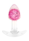 Dop Anal Crystak Butt Plug, Silicon Lichid, Roz, 8.5 cm