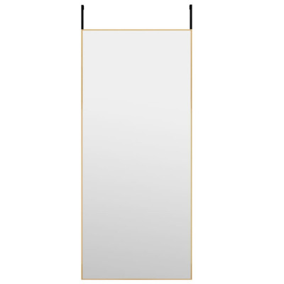 Oglindă pentru ușă, auriu, 40x100 cm, sticlă și aluminiu foto