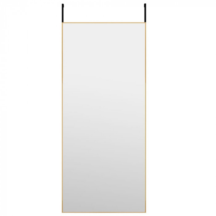 Oglindă pentru ușă, auriu, 40x100 cm, sticlă și aluminiu