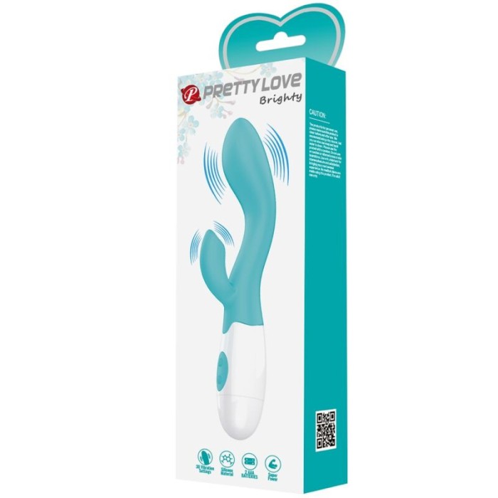 Brighty G-Spot Aqua Green Vibrator Dubla Stimulare, 30 Vibratii#