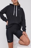 Under Armour pantaloni scurți de antrenament 1360939 femei, culoarea negru, neted, high waist 1360939-698