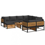 Set de canapele de gradina cu perne 10 piese lemn masiv acacia