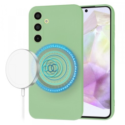 Husa MagSafe pentru Samsung Galaxy A35 5G A356, Techsuit, SoftFlex, Verde Deschis foto