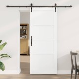 vidaXL Ușă glisantă ORKDAL Alb și negru 83 x 202 cm Lemn masiv de pin 3445578