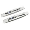 Set 2 x Embleme auto metalice, autoadezive, model &quot;RACING&quot;, finisaj Crom,, AVEX