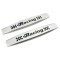 Set 2 x Embleme auto metalice, autoadezive, model &quot;RACING&quot;, finisaj Crom,