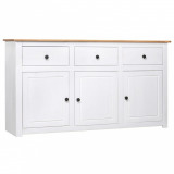 Servanta, alb, 135 x 40 x 80 cm, lemn masiv de pin, gama Panama GartenMobel Dekor, vidaXL
