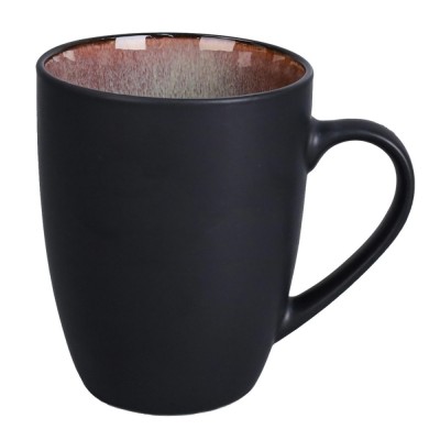 Cana D4111, portelan, negru + maro, 360 ml foto