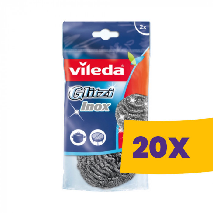 Vileda Inox f&eacute;m s&uacute;rol&oacute; 2db-os (Karton - 20 csg)