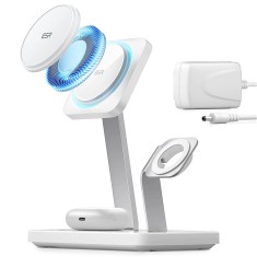 Statie incarcare wireless 3 in 1 halolock cu cryoboost pentru iphone, airpods and apple watch, alb foto