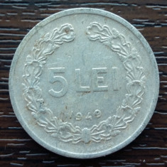 (MR4) MONEDA ROMANIA - 5 LEI 1949, REPUBLICA POPULARA ROMANA