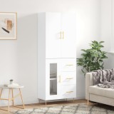 Cumpara ieftin Dulap &icirc;nalt, alb, 69,5x34x180 cm, lemn compozit