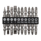 Set biti reversibili Graphite 65 mm, 10 piese, SL/PH/PZ