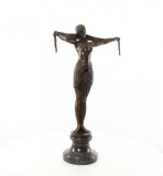 Dansatoare cu esarfa - statueta Art Deco din bronz DC-21, Nuduri