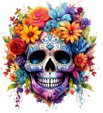 Sticker decorativ, Skull, Portocaliu, 65 cm, 1357STK-2