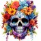 Sticker decorativ, Skull, Portocaliu, 65 cm, 1357STK-2