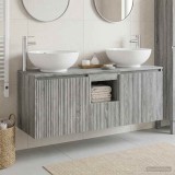 Cumpara ieftin Set dulap baie 3 buc. Sonoma gri 129 x 44,5 x 80 cm