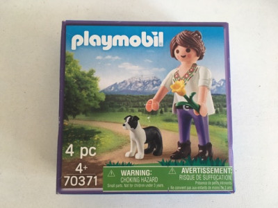 Jucarie Playmobil Milka 70371, Geobra, nedesfacut, fetita cu caine si floare foto