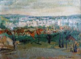 Gavril LADIU-&quot;Cartier nou&quot; (vedere de pe Feleac), pictură &icirc;n ulei (1987), Peisaje, Avangardism