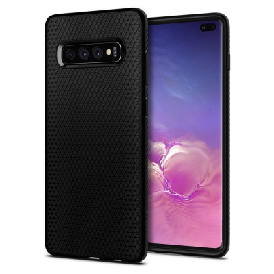 Husa Spigen Liquid Air pentru Samsung Galaxy S10+ Plus Negru Mat foto