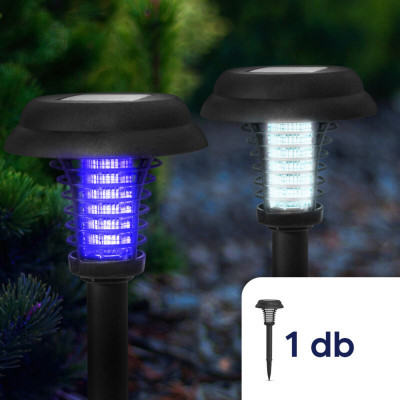 Capcana solara UV pentru insecte cu functie lampa, cu tepusa, neagra foto