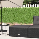 vidaXL Taburet Gradina cu Perna, Negru, Poliratan, 53x51x24.5cm