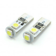 Set 2 becuri LED pentru iluminat interior/portbagaj Carguard, 3 W, 12 V, 54 lm, tip SMD, T10, Alb xenon