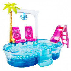 Piscina de papusi, Barbie, cu accesorii, 35.5x7x25 cm, plastic foto