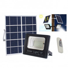 Proiector LED SMD 25W Alb Rece cu Panou Solar si Telecomanda IP67 foto