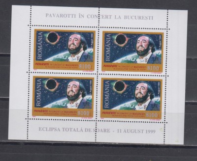 A11 TX2 8 - 1999 - Pavarotti in concert la Bucuresti - in ziua eclipsei - bloc foto