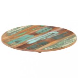 Blat masa rotund vidaXL, 50cm, lemn masiv reciclat, 15-16mm, multicolor, rustic, blat mobilier, cafea, bar, noptiera