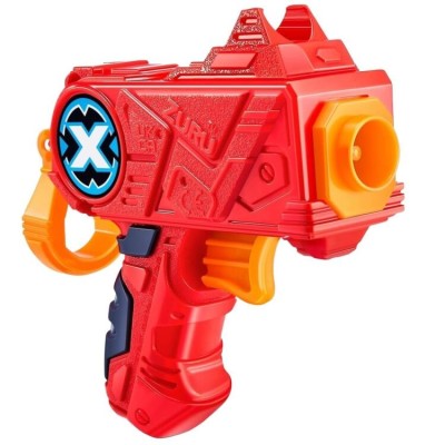 Set Pistol Blaster, X-Shot, cu 8 gloante care ating pana la 24 de metri, rosu, pentru copii foto