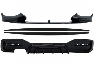 Prelungire Bara Fata BMW 1 Series F20 F21 LCI (2015-2019) cu Difuzor Bara Spate Evacuare Dubla Stanga si Extensii Praguri Laterale Hatchback M Sport N foto