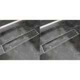 Rigolă liniară duș, 2 buc, 530 x 140 mm, oțel inoxidabil