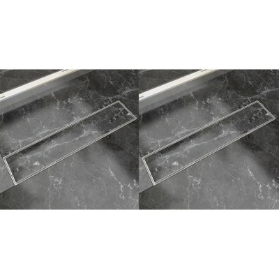 Rigolă liniară duș, 2 buc, 530 x 140 mm, oțel inoxidabil foto
