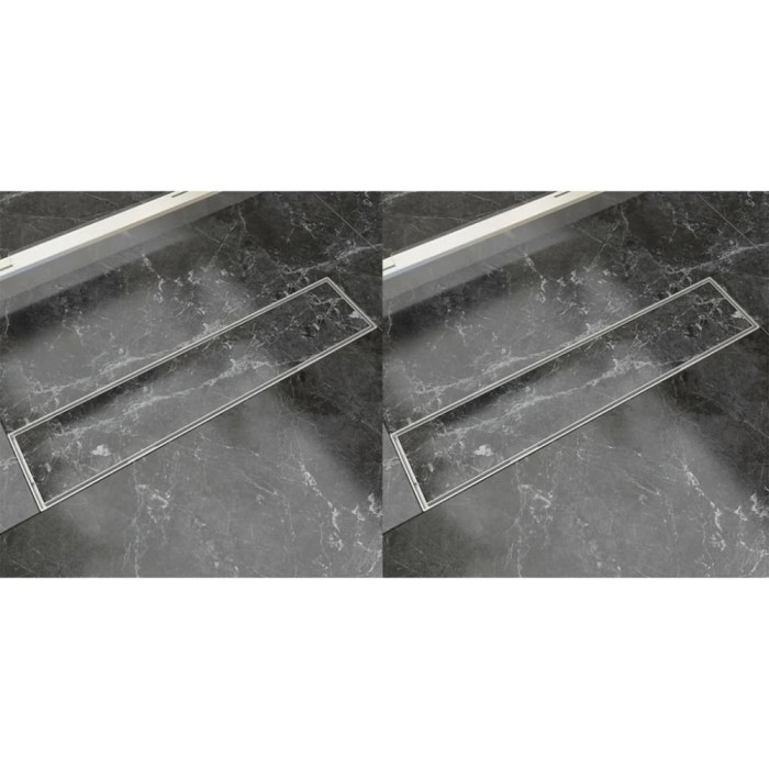 Rigolă liniară duș, 2 buc, 530 x 140 mm, oțel inoxidabil
