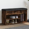 VidaXL Bancă de pantofi, stejar fumuriu, 82x32x45,5 cm, lemn prelucrat 835030